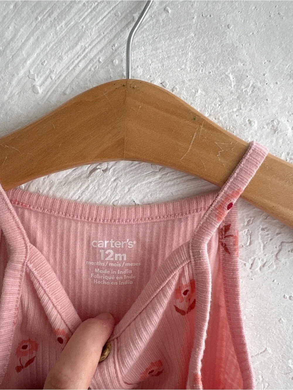 Carters floral pink ribbed 12 month set